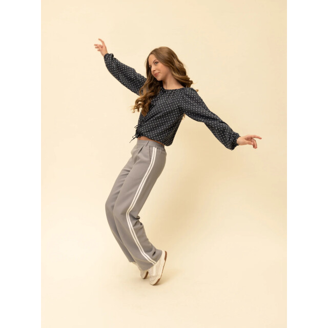 Looxs Revolution Sporty pantalon wide leg mouse grey voor meisjes in de kleur 2601-5610-704 large