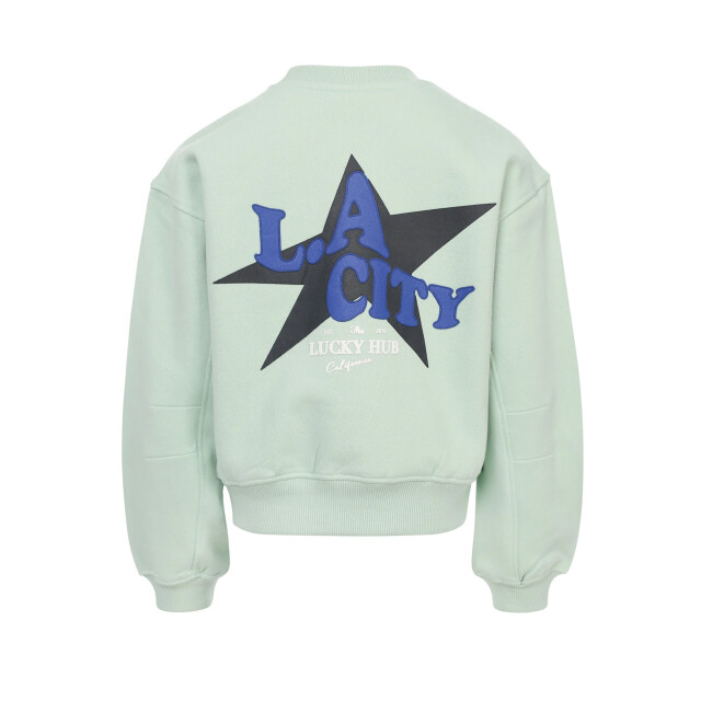 Looxs Revolution Sweater mint l.a. city voor meisjes in de kleur 2601-5307-149 large