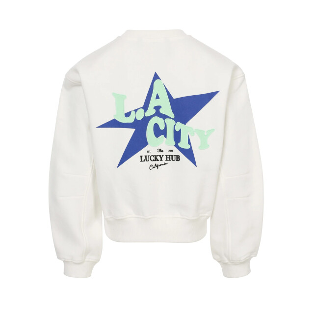 Looxs Revolution Sweater wit l.a. city voor meisjes in de kleur 2601-5307-012 large