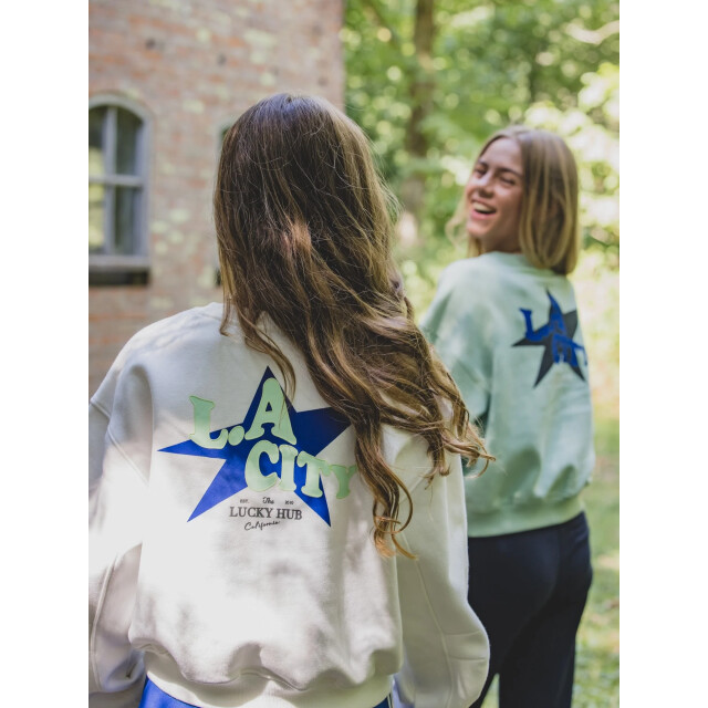 Looxs Revolution Sweater wit l.a. city voor meisjes in de kleur 2601-5307-012 large