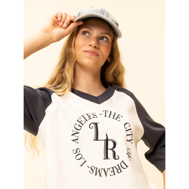 Looxs Revolution Cropped and loose-fit t-shirt raglan voor meisjes in de kleur 2601-5455-012 large