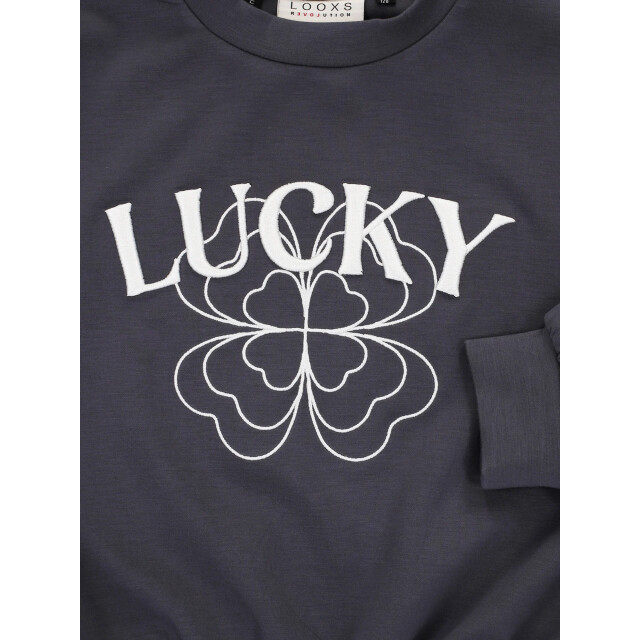 Looxs Revolution Sweater viscose midnight lucky voor meisjes in de kleur 2601-5304-195 large