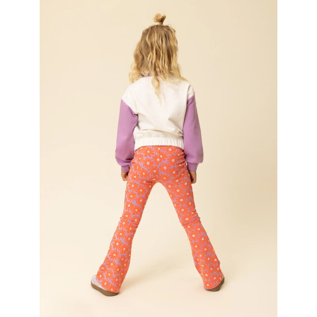Looxs Revolution Flared sweat pants coral floral spring voor meisjes in de kleur 2601-7605-985 large