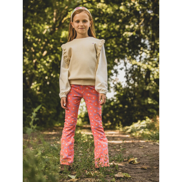 Looxs Revolution Flared sweat pants coral floral spring voor meisjes in de kleur 2601-7605-985 large