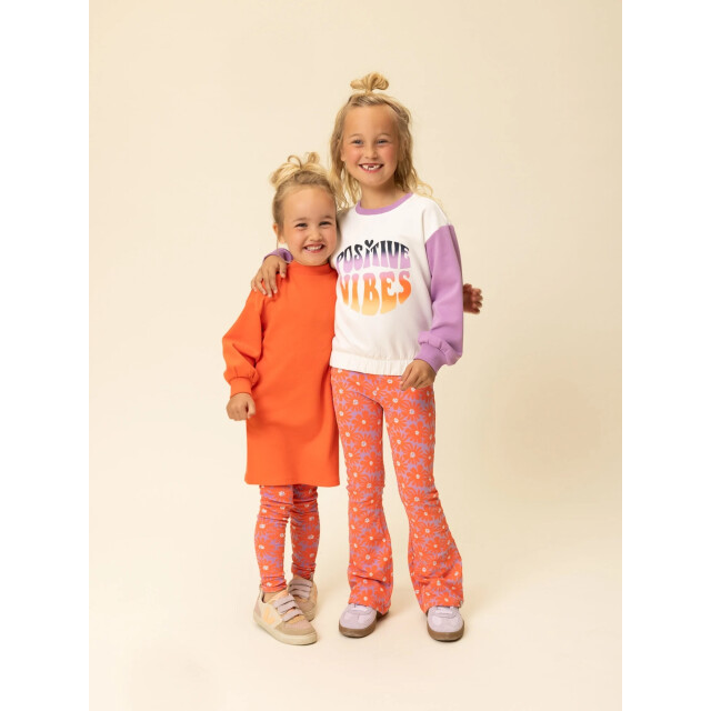 Looxs Revolution Flared sweat pants coral floral spring voor meisjes in de kleur 2601-7605-985 large