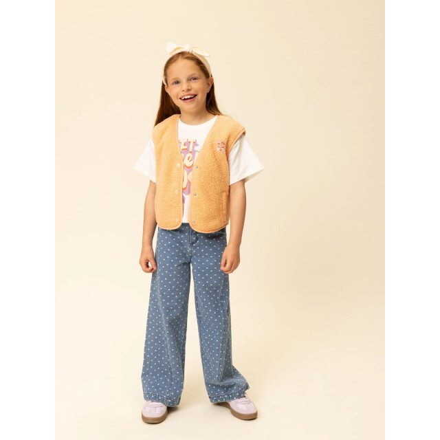 Looxs Revolution Wide leg bleach denim hearts voor meisjes in de kleur 2601-7601-988 large