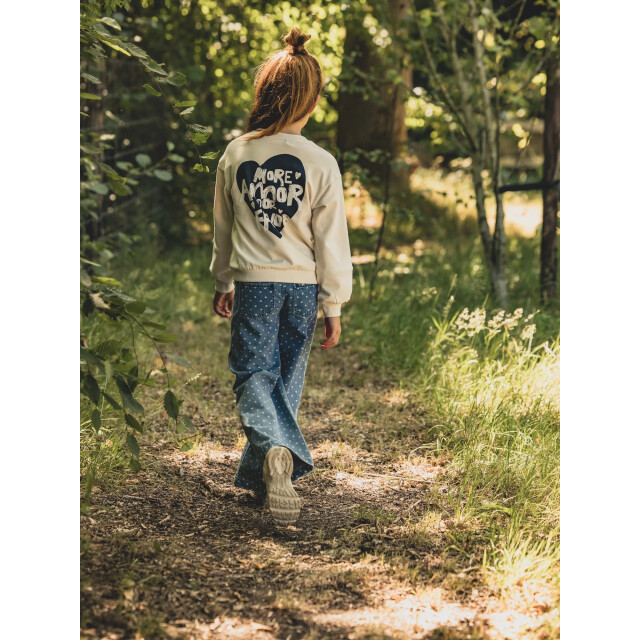 Looxs Revolution Wide leg bleach denim hearts voor meisjes in de kleur 2601-7601-988 large