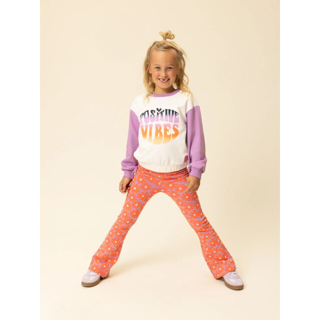 Looxs Revolution Flared sweat pants coral floral spring voor meisjes in de kleur 2601-7605-985 large