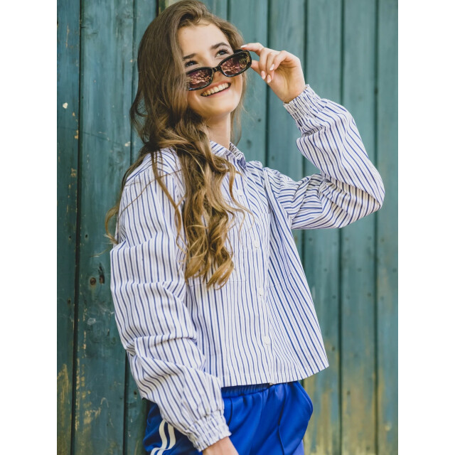 Looxs Revolution Blouse gestreept kobalt voor meisjes in de kleur 2601-5105-850 large