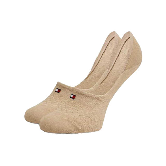 Tommy Hilfiger Dames effen binnensokken met textuur (set van 2) UTNA698_beige large