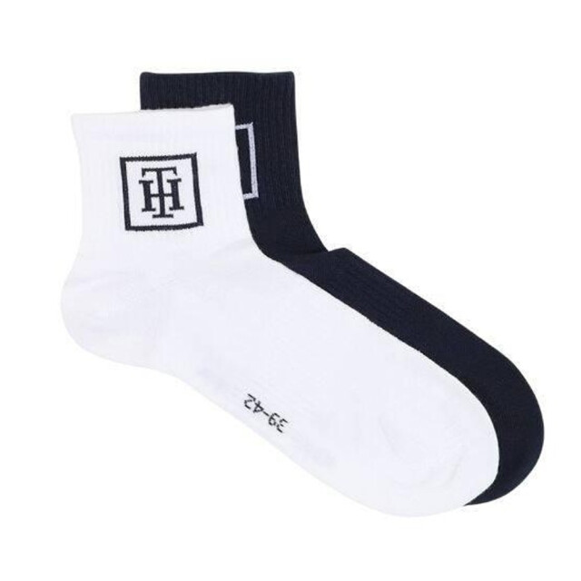 Tommy Hilfiger Heren enkelsokken van katoenmix (set van 2) UTNA992_whitenavy large