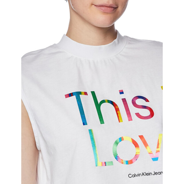Calvin Klein Dames this is love kort los t-shirt UTNA1040_white large
