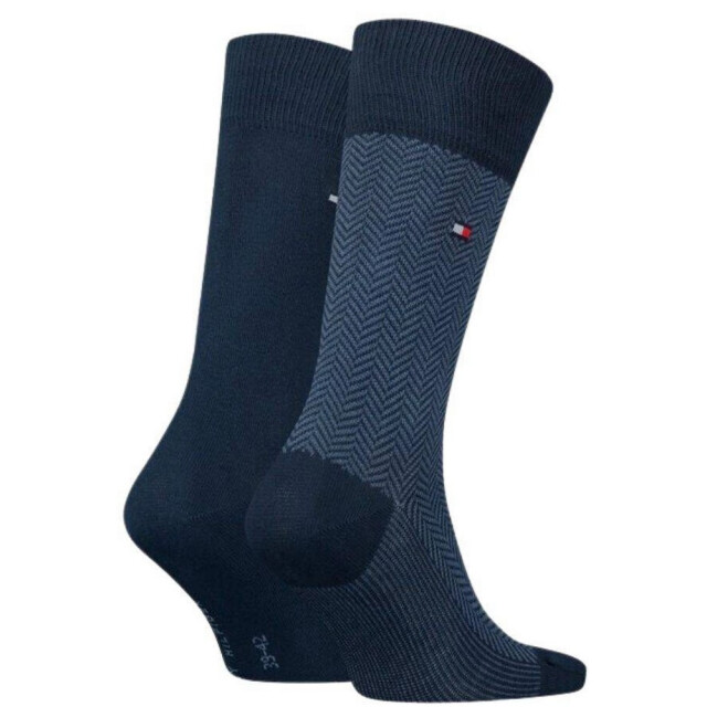 Tommy Hilfiger Effen visgraat sokken heren (set van 2) UTNA774_navy large