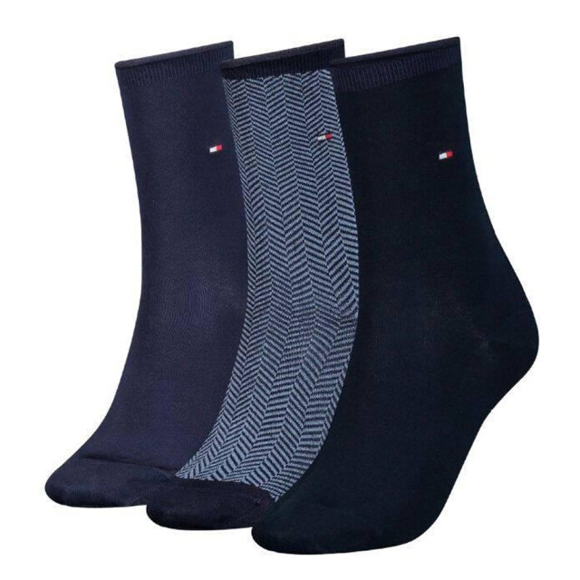 Tommy Hilfiger Dames zig zag sokken (set van 3) UTNA982_navyblue large
