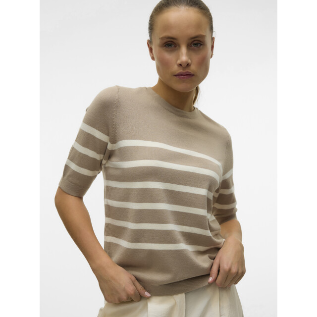 Vero Moda vmsaba plain ss o-neck pullover ga 10306829 silver mink 06712.185.0017 large