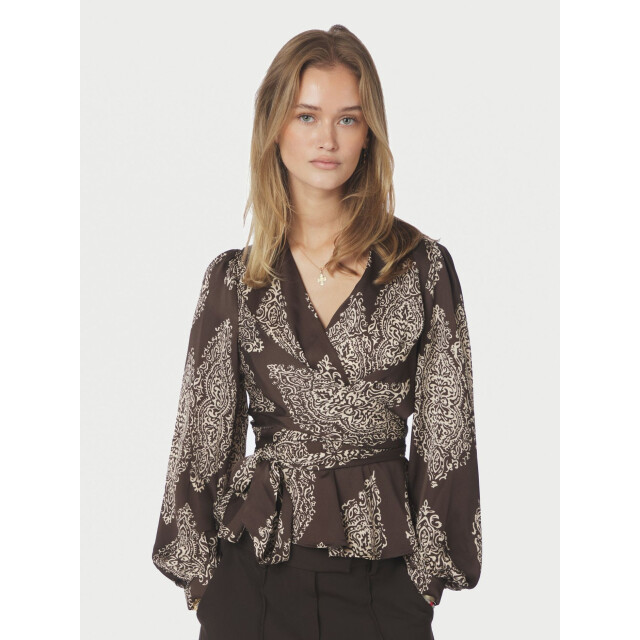 Neo Noir rista paisley drop blouse 166208 676 dark brown 06615.870.0006 large