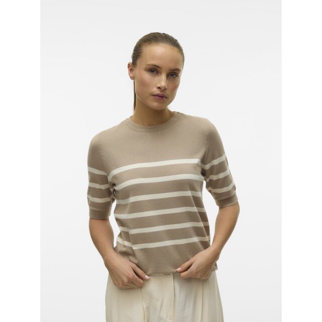 Vero Moda vmsaba plain ss o-neck pullover ga 10306829 silver mink 06712.185.0017 large