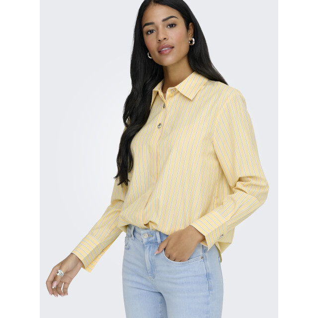 Jacqueline de Yong soho l/s loose striped shirt wvn 15368294 double cream 06615.198.0143 large