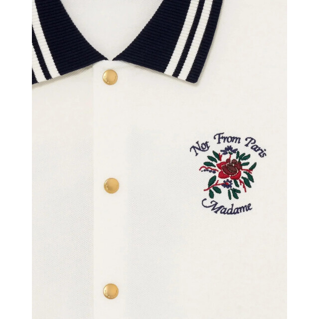 Drole De Monsieur Heren chemise piquée slogan rose J-SH247-CO264-OW large