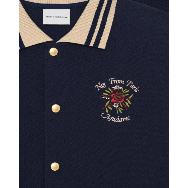 Drole De Monsieur Heren chemise piquée slogan rose J-SH247-CO264-NY large