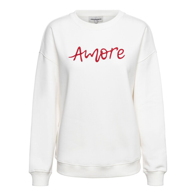 &Co Woman Amore sweater ecru &Co woman Amore sweater ecru large