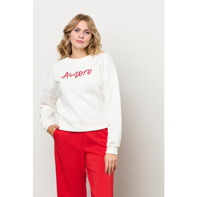 &Co Woman Amore sweater ecru &Co woman Amore sweater ecru large