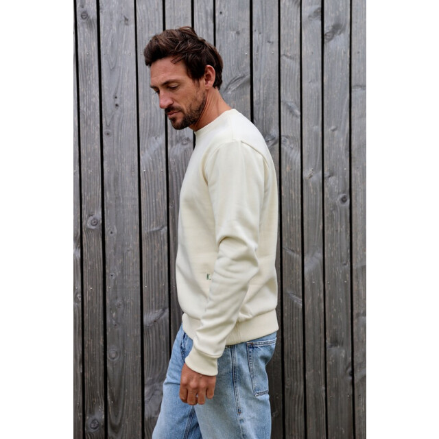 Kultivate 2401031006 basic crew 297 bone white heren sweater kultiv 297 Bone White/2401031006 Basic Crew large