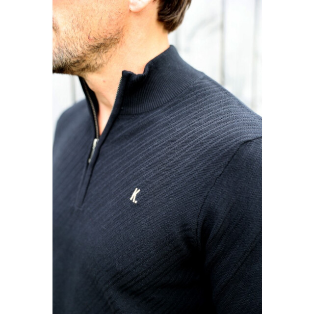 Kultivate 2501080802 crossed half zip 100 - black heren trui kultiv 100 Black/2501080802 Crossed Zip large