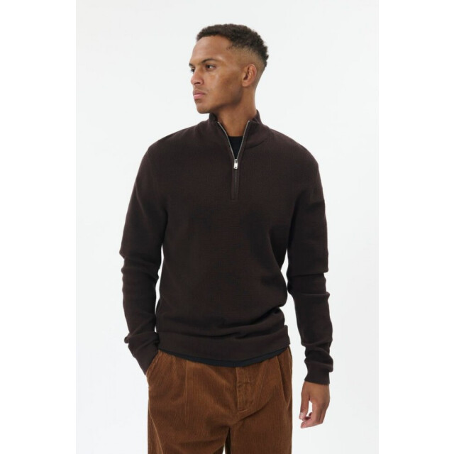 Matinique 30207192 lagoon 190912 chocolate brown heren half zip trui 190912 Chocolate Brown/30207192  LAGOON large