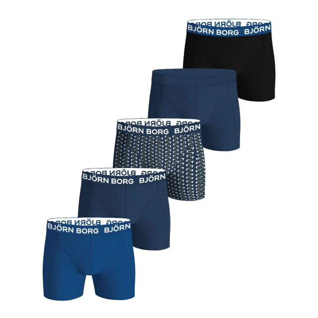 Björn Borg heren boxershort cotton stretch 5-pack blauw/groen/multicolour maat l 10004610-MP002 large