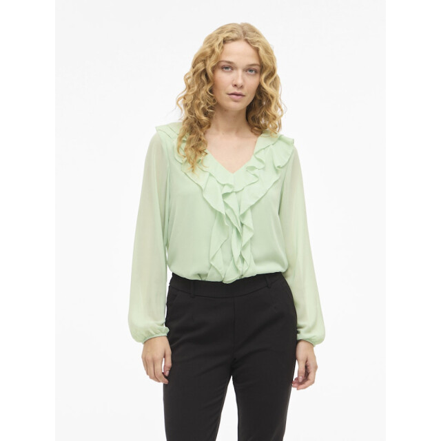 Vila Viane ls v-neck frill top noos mint 4389.21.0007 large