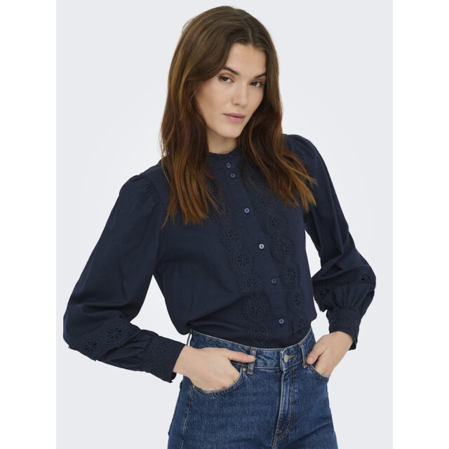 Jacqueline de Yong Jdyflo ls lace shirt wvn navy 4309.37.0020 large