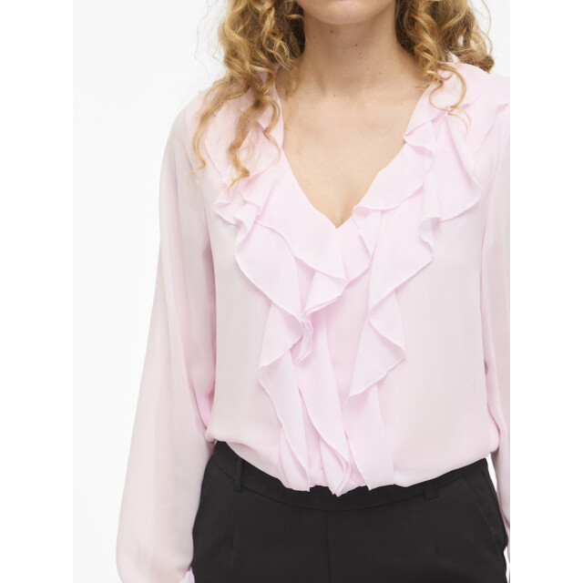 Vila Viane ls v-neck frill top noos licht 4389.61.0010 large