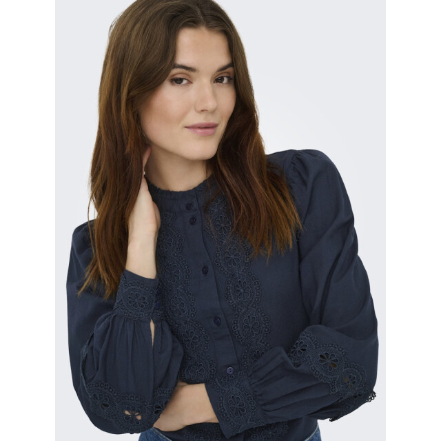 Jacqueline de Yong Jdyflo ls lace shirt wvn navy 4309.37.0020 large
