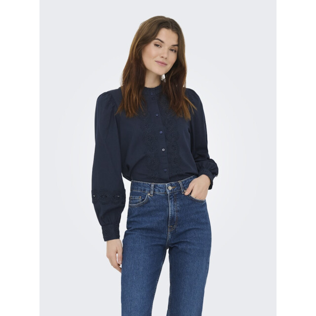 Jacqueline de Yong Jdyflo ls lace shirt wvn navy 4309.37.0020 large