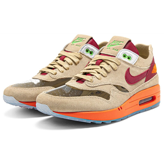 Nike unisex air max 1 clot sneakers beige/multicolour/rood maat DD1870-100 large