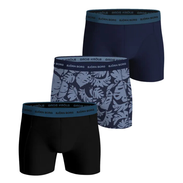 Björn Borg heren boxershort cotton stretch 3-pack blauw/multicolour/zwart maat l 10003372-MP006 large