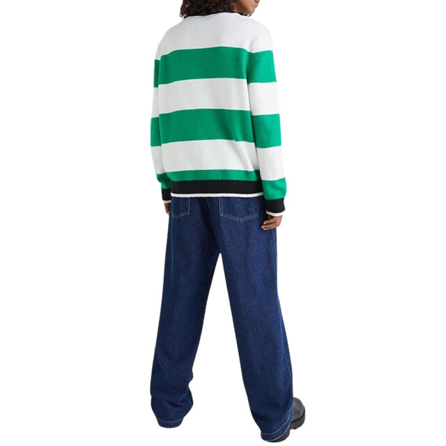 Tommy Hilfiger Heren pullover gestreept UTNA1257_whitegreen large