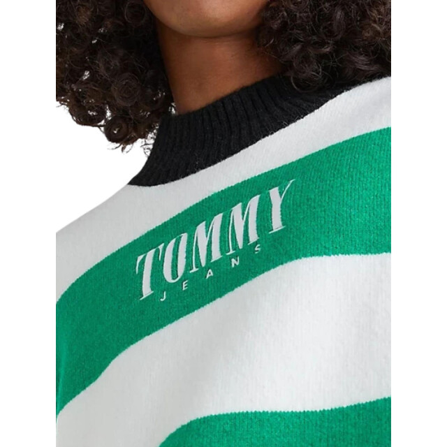 Tommy Hilfiger Heren pullover gestreept UTNA1257_whitegreen large