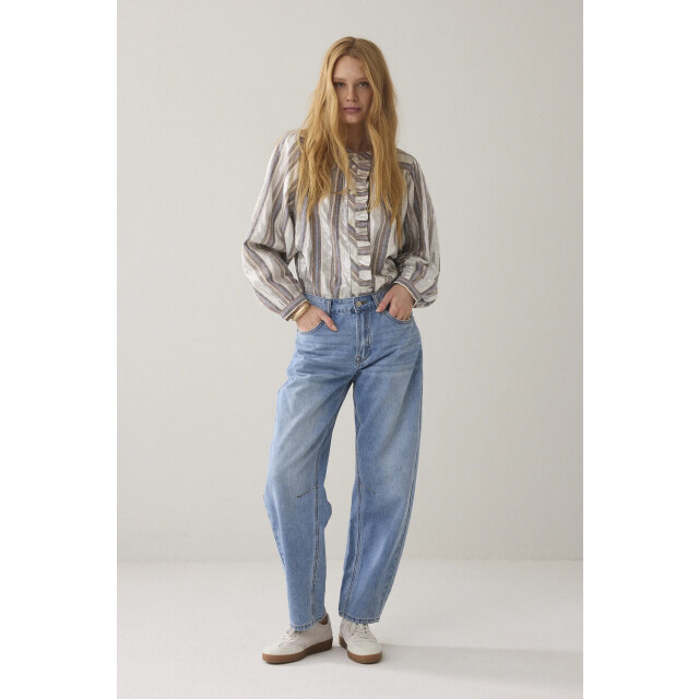 Summum 2s3416-12422 blouse silver stripe 2s3416-12422 Blouse Silver stripe large