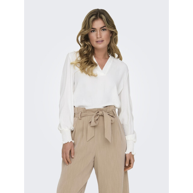 Only Onlmette v-neck ls smock top noos wvn off-white 4389.02.0040 large