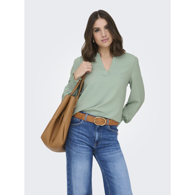 Only Onlmette v-neck ls smock top noos wvn mint 4389.21.0012 large
