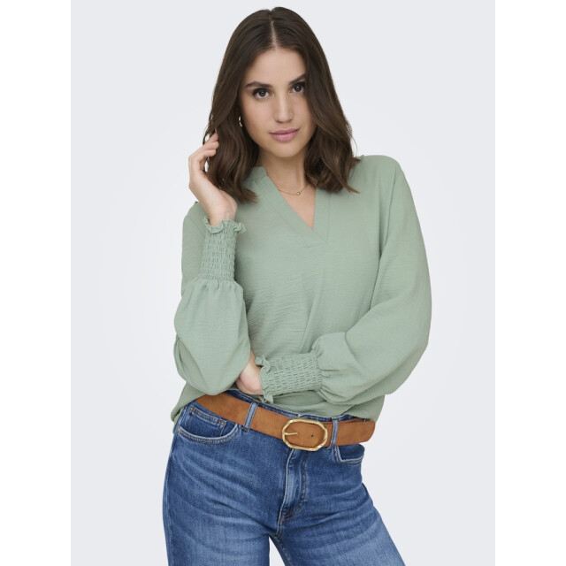 Only Onlmette v-neck ls smock top noos wvn mint 4389.21.0012 large