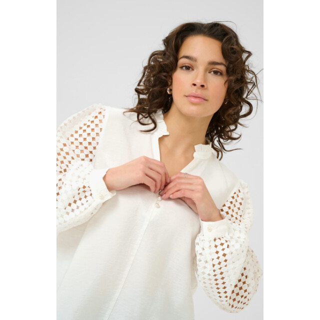 KAFFE Katulle blouse 10510733- 10510733-CHALK large