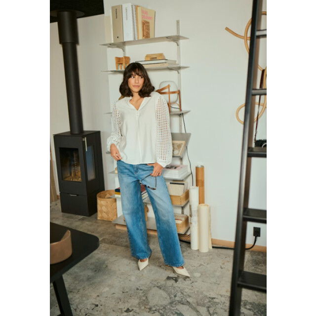 KAFFE Katulle blouse 10510733- 10510733-CHALK large