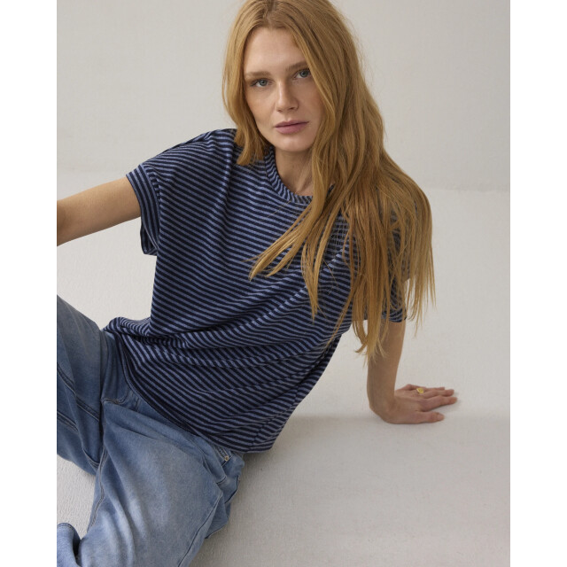 Summum 3s5258-30762 495 top two tone lurex stripe midnightblue 3s5258-30762 495 large