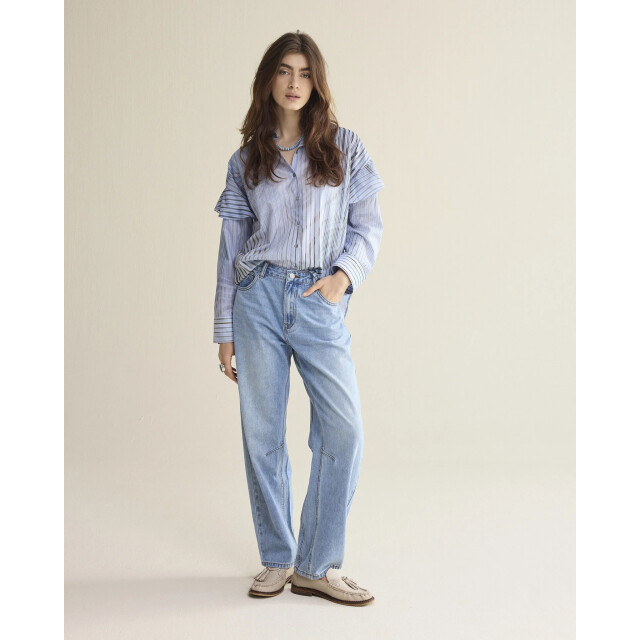 Summum 2s3429-12367 423 blouse flowers and stripes softblue 2s3429-12367 423 large