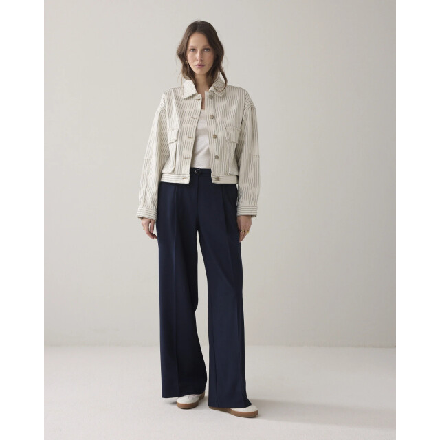 Summum 1s1289-12403 122 boxy jacket yarn dyed stripe ivory 1s1289-12403 122 large