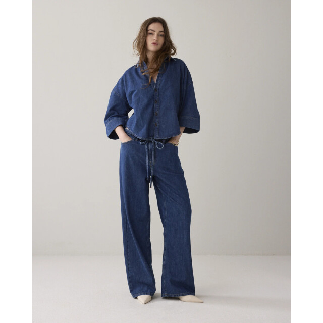 Summum 2s3346-5184 453 blouse denim kimono light cotton twill denim 2s3346-5184 453 large