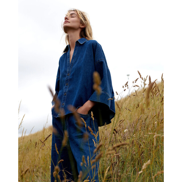 Summum 2s3346-5184 453 blouse denim kimono light cotton twill denim 2s3346-5184 453 large